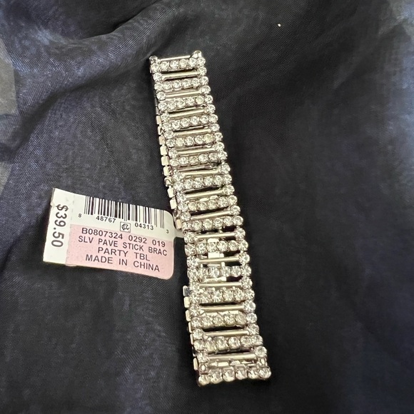 Inc Silver rhinestones pave stick link bracelet - Picture 4 of 5
